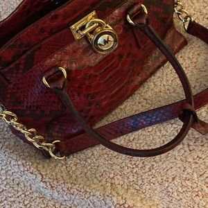 Red and Black Alligator Michael Kors beautiful heavy gold accents